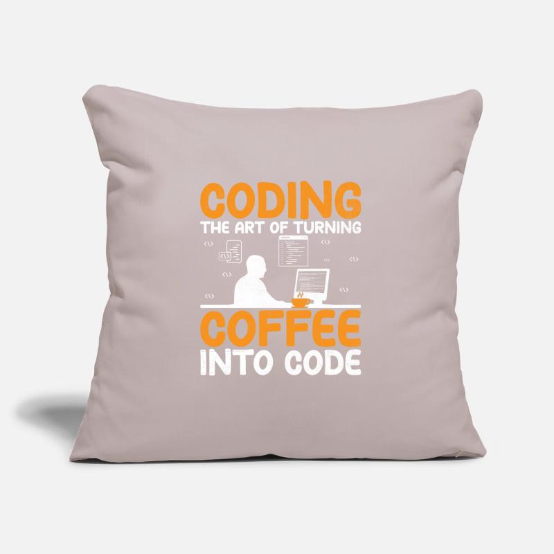 Café Codage Programmeur Codeur Développeur Nerd Coff Housse de coussin décorative 45 x 45 cm