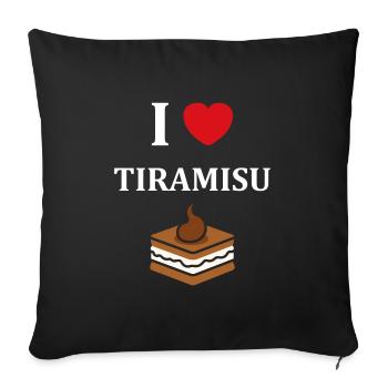 Humour tiramisu - Housse de coussin décorative 45 x 45 cm - noir - Devant