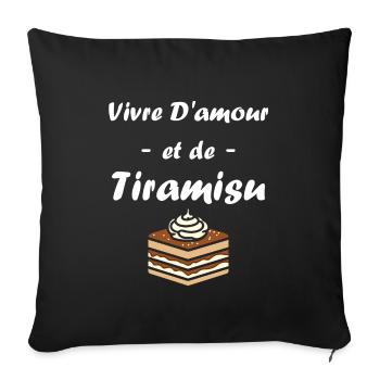 Humour tiramisu - Housse de coussin décorative 45 x 45 cm - noir - Devant