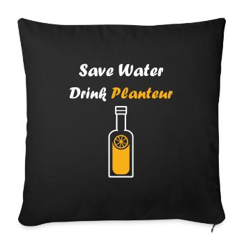 Humour punch planteur - Housse de coussin décorative 45 x 45 cm - noir - Devant