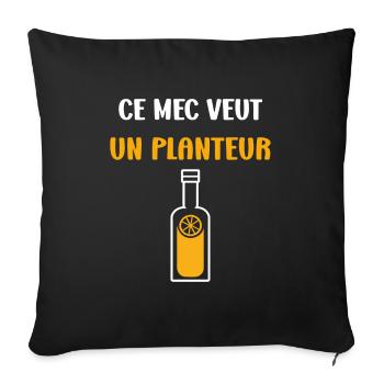 Humour punch planteur - Housse de coussin décorative 45 x 45 cm - noir - Devant