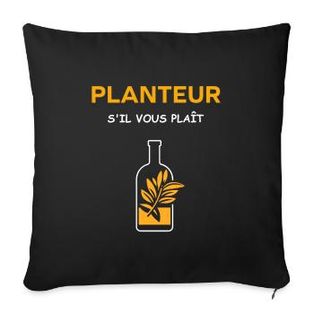 Humour punch planteur - Housse de coussin décorative 45 x 45 cm - noir - Devant