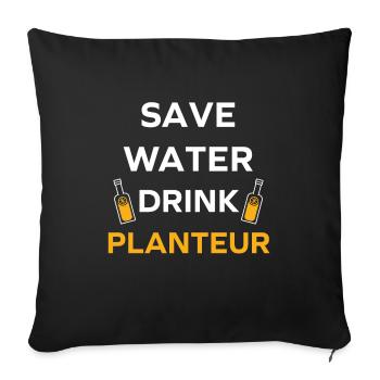 Humor punch planter - Sofa pillowcase 17,3'' x 17,3'' (45 x 45 cm) - black - Front