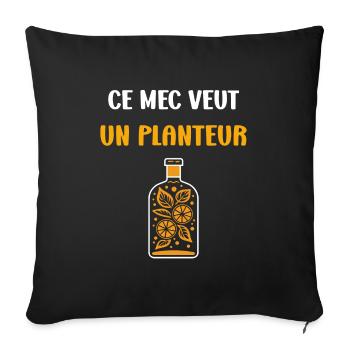 Humour punch planteur - Housse de coussin décorative 45 x 45 cm - noir - Devant