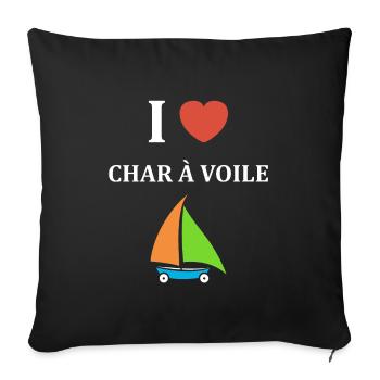 Humour Char à voile - Housse de coussin décorative 45 x 45 cm - noir - Devant