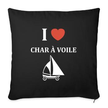 Humour Char à voile - Housse de coussin décorative 45 x 45 cm - noir - Devant