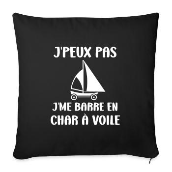 Humour Char à voile - Housse de coussin décorative 45 x 45 cm - noir - Devant
