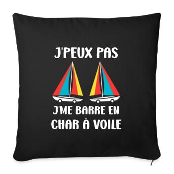 Humour Char à voile - Housse de coussin décorative 45 x 45 cm - noir - Devant