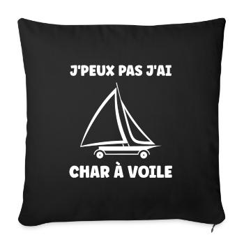 Humour Char à voile - Housse de coussin décorative 45 x 45 cm - noir - Devant