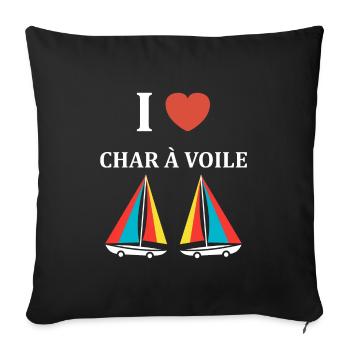 Humour Char à voile - Housse de coussin décorative 45 x 45 cm - noir - Devant