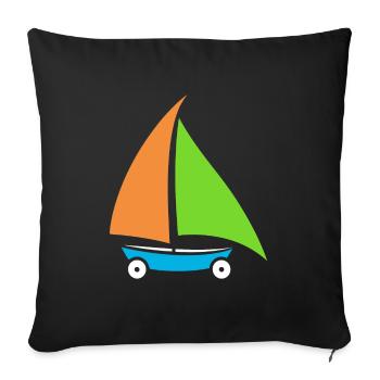 Sand yachting - Sofa pillowcase 17,3'' x 17,3'' (45 x 45 cm) - black - Front