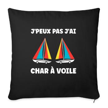 Humour Char à voile - Housse de coussin décorative 45 x 45 cm - noir - Devant