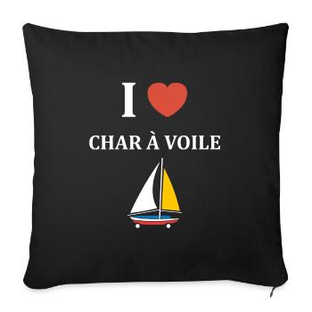Humour Char à voile - Housse de coussin décorative 45 x 45 cm - noir - Devant