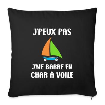Humour Char à voile - Housse de coussin décorative 45 x 45 cm - noir - Devant
