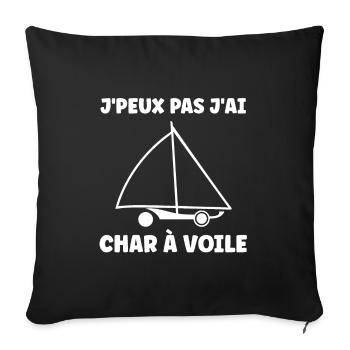 Humour Char à voile - Housse de coussin décorative 45 x 45 cm - noir - Devant