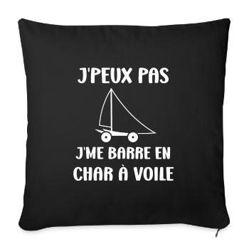 Humour Char à voile - Housse de coussin décorative 45 x 45 cm - noir - Devant