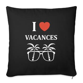 Je suis en vacances - Housse de coussin décorative 45 x 45 cm - noir - Devant