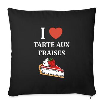 Tarte aux fraises - Housse de coussin décorative 45 x 45 cm - noir - Devant