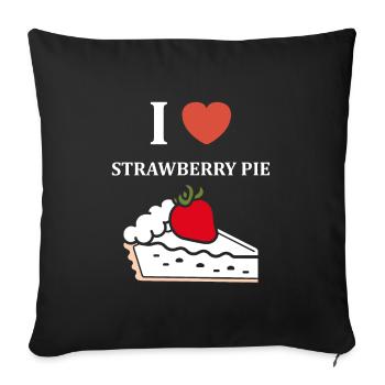 Tarte aux fraises - Housse de coussin décorative 45 x 45 cm - noir - Devant