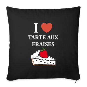 Tarte aux fraises - Housse de coussin décorative 45 x 45 cm - noir - Devant