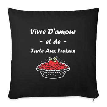 Tarte aux fraises - Housse de coussin décorative 45 x 45 cm - noir - Devant