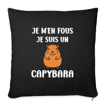 Humour Capybara - Housse de coussin décorative 45 x 45 cm - noir - Devant