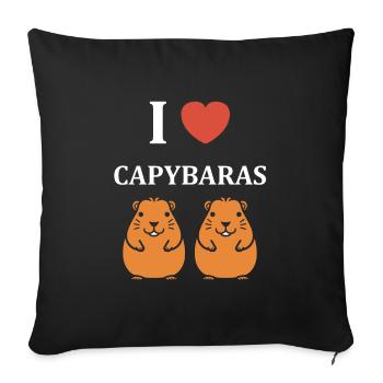 Humour Capybara - Housse de coussin décorative 45 x 45 cm - noir - Devant