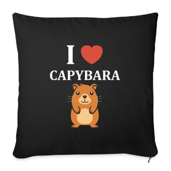 Humour Capybara - Housse de coussin décorative 45 x 45 cm - noir - Devant