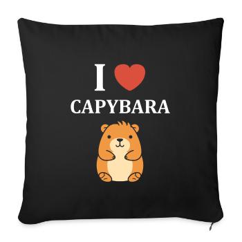 Humour Capybara - Housse de coussin décorative 45 x 45 cm - noir - Devant