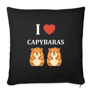 Humour Capybara - Housse de coussin décorative 45 x 45 cm - noir - Devant