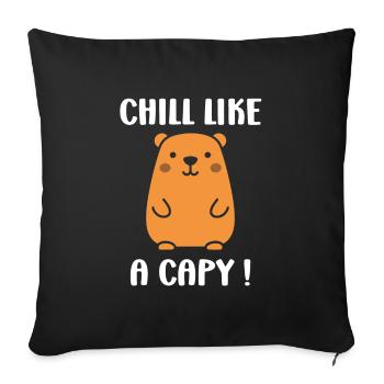 Humour Capybara - Housse de coussin décorative 45 x 45 cm - noir - Devant