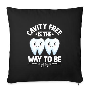 L’absence de carie est la façon d’être dentiste Dental Dentis - Housse de coussin décorative 45 x 45 cm - noir - Devant