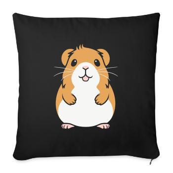 Humour cochon d'ine - Housse de coussin décorative 45 x 45 cm - noir - Devant
