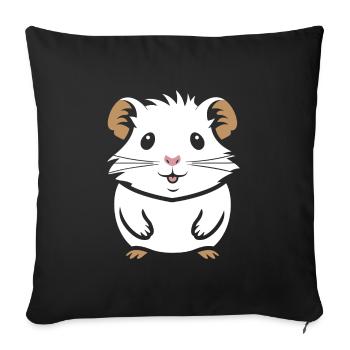 Humour cochon d'ine - Housse de coussin décorative 45 x 45 cm - noir - Devant