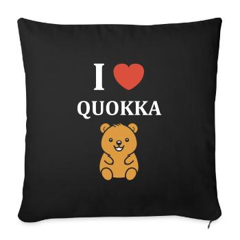 Petit animal mignon Quokka - Housse de coussin décorative 45 x 45 cm - noir - Devant