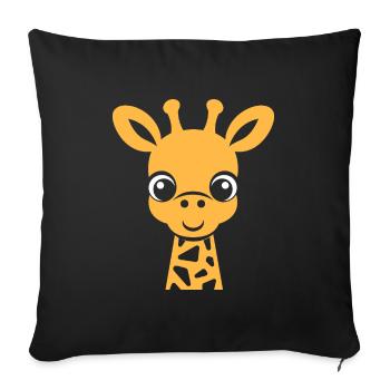 Tete de Girafe - Housse de coussin décorative 45 x 45 cm - noir - Devant