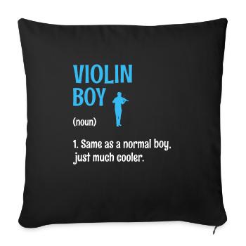 Violin Boy Identique À Un Garçon Normal Juste Beaucoup Plus Cool V - Housse de coussin décorative 45 x 45 cm - noir - Devant