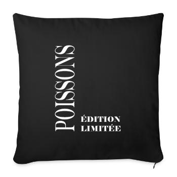 poissons - Housse de coussin décorative 45 x 45 cm - noir - Devant