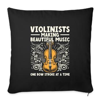 Violonistes faisant de la belle musique Un coup d’archet A - Housse de coussin décorative 45 x 45 cm - noir - Devant