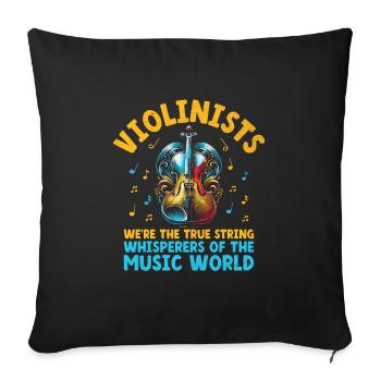 Violonistes, nous sommes les vrais chuchoteurs de cordes de la - Housse de coussin décorative 45 x 45 cm - noir - Devant