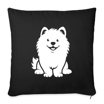 Chien Samoyède - Housse de coussin décorative 45 x 45 cm - noir - Devant
