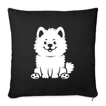 Chien Samoyède - Housse de coussin décorative 45 x 45 cm - noir - Devant