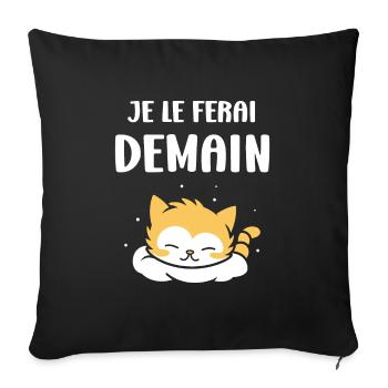 Je le ferai demain - Housse de coussin décorative 45 x 45 cm - noir - Devant