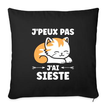 J'ai sieste - Housse de coussin décorative 45 x 45 cm - noir - Devant
