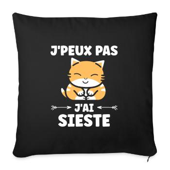 J'ai sieste - Housse de coussin décorative 45 x 45 cm - noir - Devant