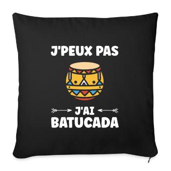 Humour tambour batucada - Housse de coussin décorative 45 x 45 cm - noir - Devant