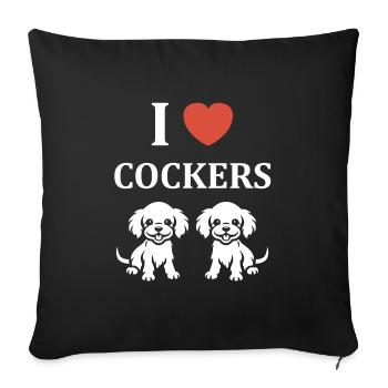 Chien cocker - Housse de coussin décorative 45 x 45 cm - noir - Devant