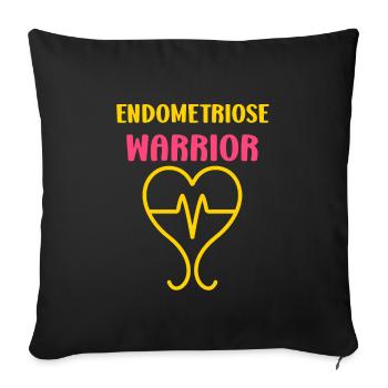 sensibilisation endométriose - Housse de coussin décorative 45 x 45 cm - noir - Devant