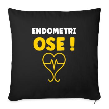 sensibilisation endométriose - Housse de coussin décorative 45 x 45 cm - noir - Devant