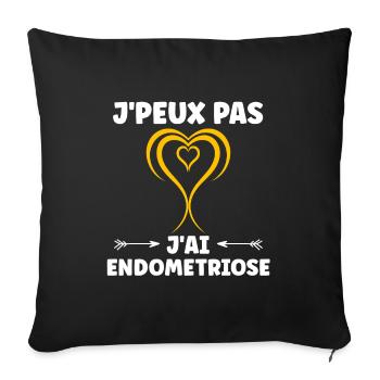 sensibilisation endométriose - Housse de coussin décorative 45 x 45 cm - noir - Devant